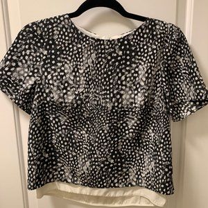 Topshop Polka Dot Feather Layered Blouse